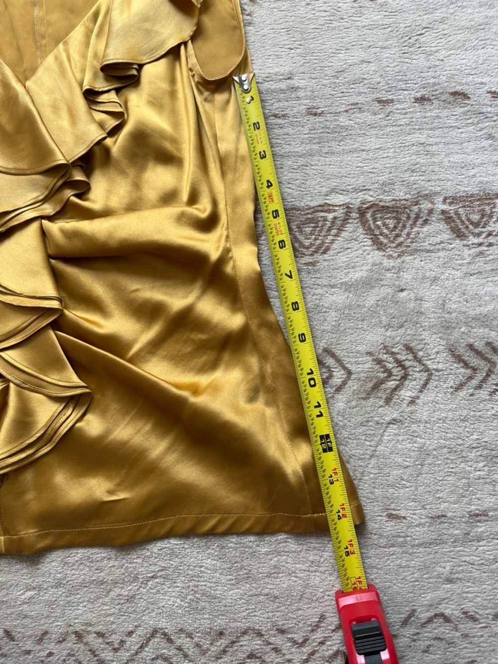 Cache Gold Silk Ruffle V-Neck Tank - Picture 4 of 6